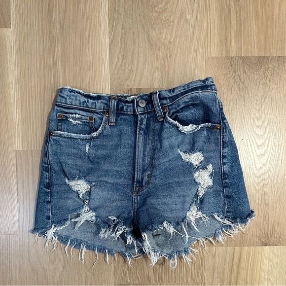 Abercrombie Distressed Denim Women's Shorts - Picture 2 of 4